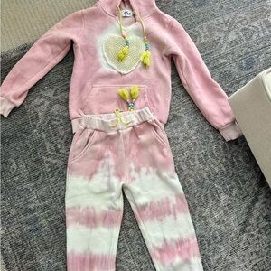 Lola and the Boys Pink Tie-Dye Hoodie and Joggers Set